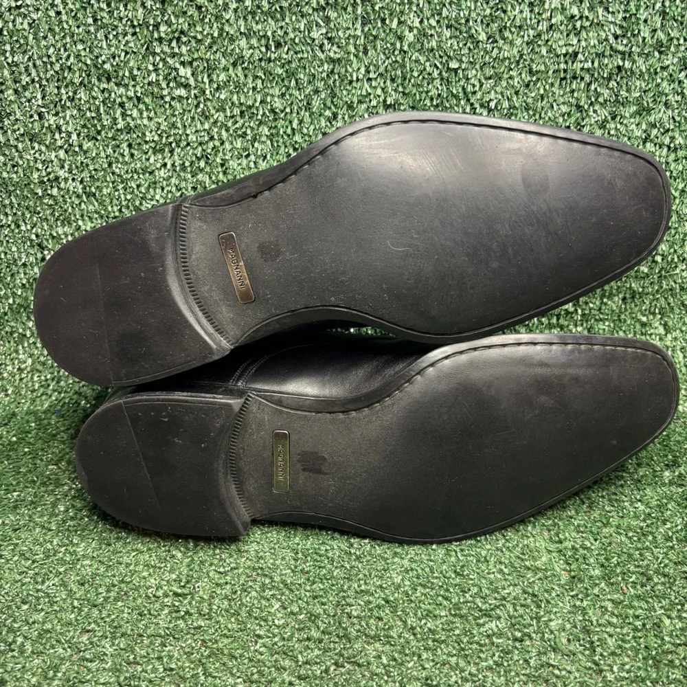 Magnanni‎ Leather Lace Up Apron Toe 12653 Classic Derby Shoes Black Mens Sz 11 D